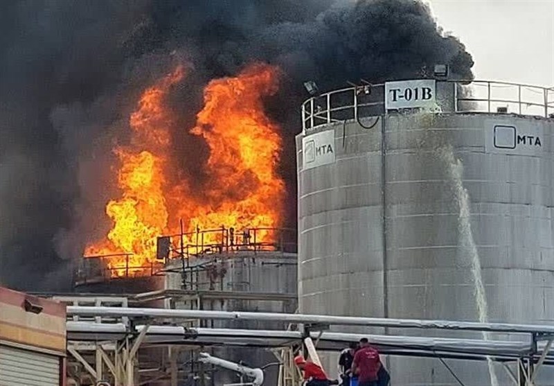 انفجار در مخازن شرکت نفت آفتاب بندرعباس