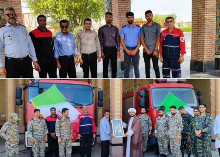 غبارروبی و عطرافشانی مزار شهدای‌گمنام به مناسبت روز آتش نشانی