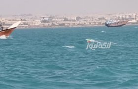 تصادم لنج باری با بارج مغروقه در نزدیکی بندرکنگ