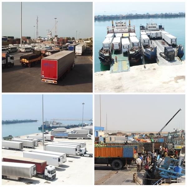 جهش صعودی تخلیه و بارگیری و صادرات کالاهای یخچالی از بنادر غرب هرمزگان در سال ۹۹