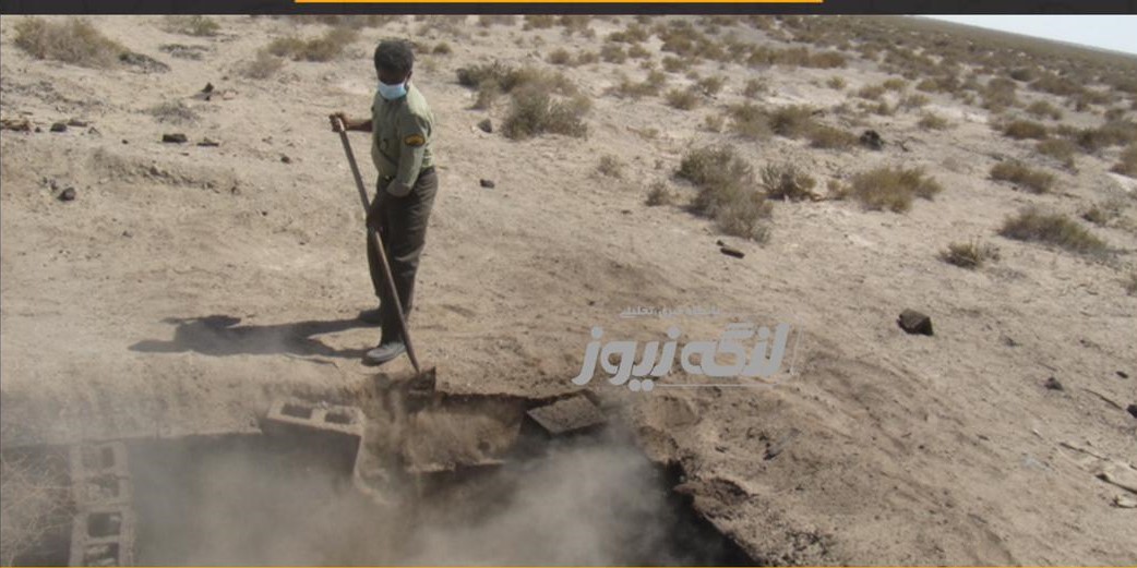 تخریب یک باب کوره تولید ذغال غیرمجاز در شهرستان بندرلنگه