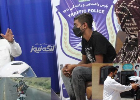 توقیف موتورسیکلت و آموزش نوجوان متخلف توسط راهنمایی و رانندگی بندرلنگه