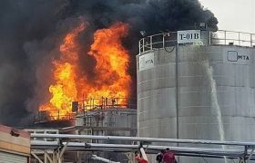انفجار در مخازن شرکت نفت آفتاب بندرعباس