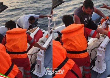 نجات جان ۶ گردشگر در آبهای هندورابی/ تمام سرنشینان شناور مضطر در سلامت کامل به کیش منتقل شدند