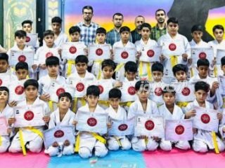 مراسم اختتامیه اوقات فراغت کلاس آموزش کاراته بندربستانه برگزار گردید