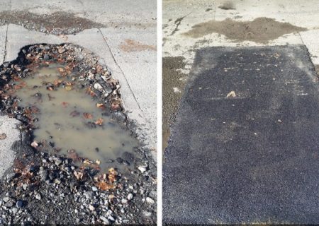 صدای مردم/خرابی رویه آسفالت از روستای بلعسکر تا روستای جبری