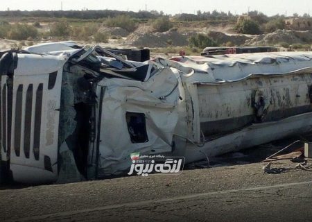 واژگونی تانکر سوخت در محور پارسیان–بندرلنگه دو مصدوم برجا گذاشت