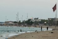 گرمای ۴۰ درجه و دریای مواج در بندرلنگه