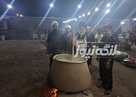 پخت و توزیع ۱۶ دیگ حلیم نذری در بندرلنگه