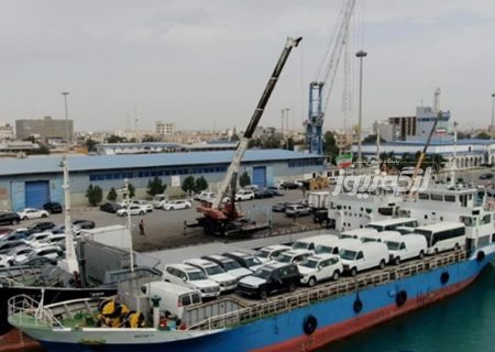 ترانزیت ۶۶۷ هزار تن کالا و بیش از ۳۵ هزار خودرو در بنادر غرب هرمزگان