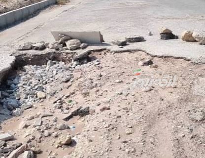 چاله خطرناک در انتهای خیابان بیمارستان بندرلنگه به سمت جاده ساحلی